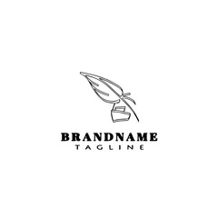 inkwell logo design template icon vector illustration