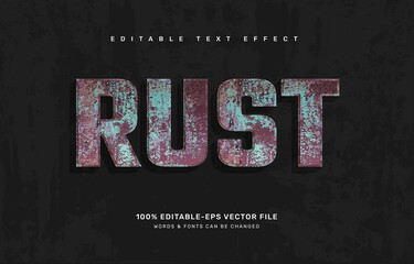 Rusty editable text effect template