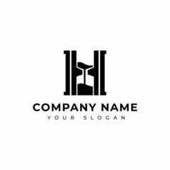 Letter H hourglass logo vector design