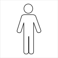 a person's avatar icon in the form of a solid line, an illustration of social communication isolated on a white background