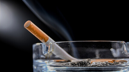 Composition with an ashtray and cigarettes