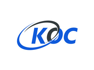 Obraz premium KOC letter creative modern elegant swoosh logo design