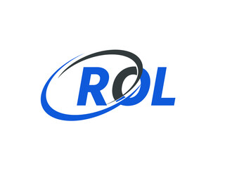 ROL letter creative modern elegant swoosh logo design