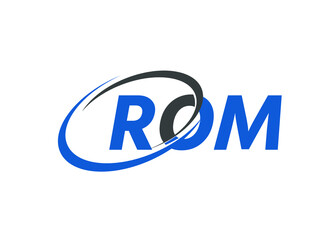 ROM letter creative modern elegant swoosh logo design