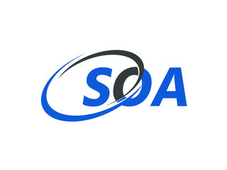 SOA letter creative modern elegant swoosh logo design