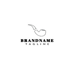 tobacco pipe logo cartoon icon vector illustration