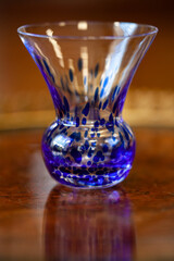 beautiful antique glass vase in renaissance style interior