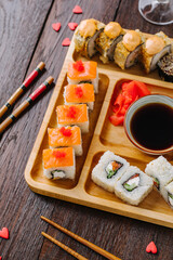 Rolls for two lovers. The 14th of February. Valentine's Day