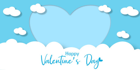 Happy Valentine`s Day greeting card with big heart in the middle. Romantic Gift background. Vector Illustration.