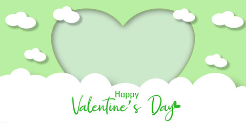 Happy Valentine`s Day greeting card with big heart in the middle. Romantic Gift background. Vector Illustration.