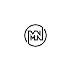 letter m n logo vector line template