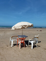 A parasol on the beach