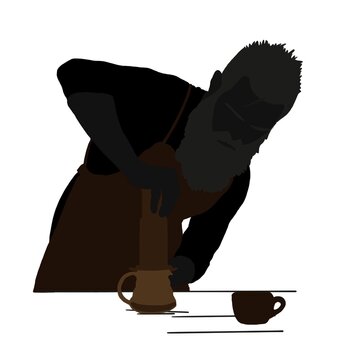 potter shaping clay mug silhouette clip art preview