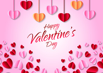 Happy valentine's day heart frame background