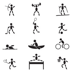 Set of modern vector graphics of a collection of sport icons