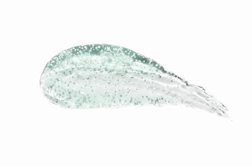 Elegant smear of transparent green peeling cosmetic beauty product for home and salon usage...