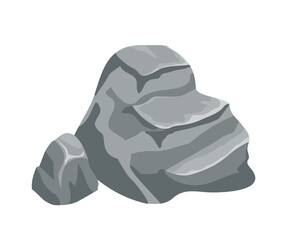 Stone ledge. Pile rock outdoor, mineral block mountain cliff, construction building, cartoon vector isolated on white background