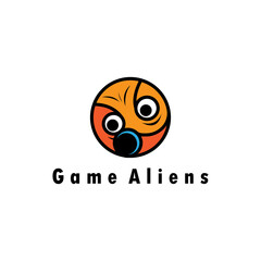 alien mascot logo game circle vector design illustration