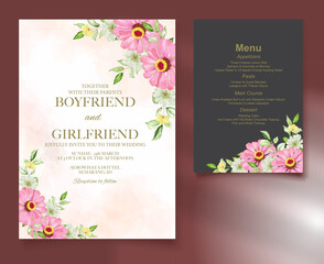 Elegant watercolor wedding invitation floral design