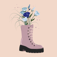 Flowers in a boot
