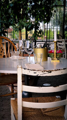 Rustic restaurant table setting