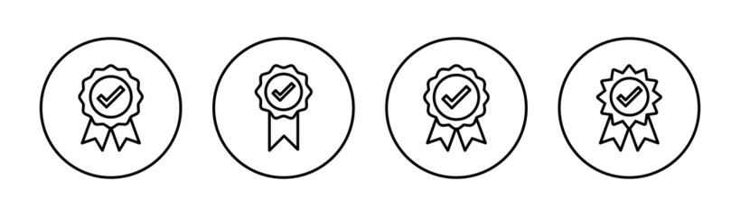 Approved icon set. Certified Medal Icon