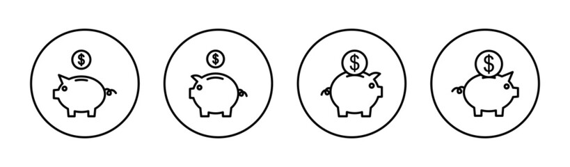 Bank icons set. Bank sign and symbol, museum, university