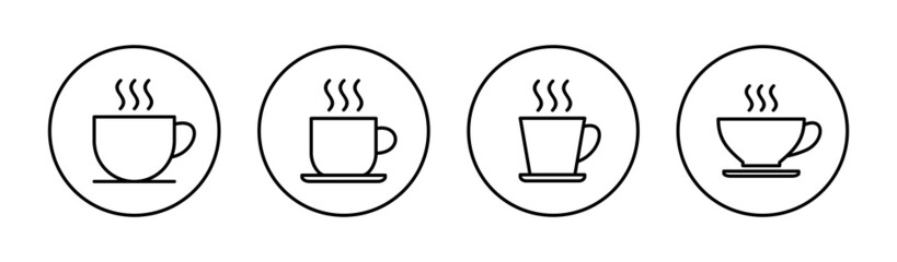 coffee cup icons set. cup a coffee sign and symbol