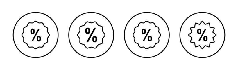 Discount icons set. Discount tag sign and symbol