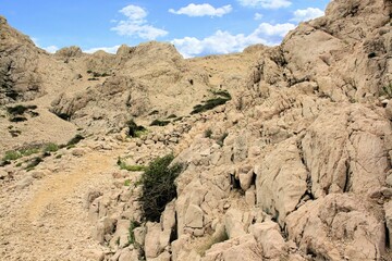 mounting the  trail near Baska, island Krk, Croatia