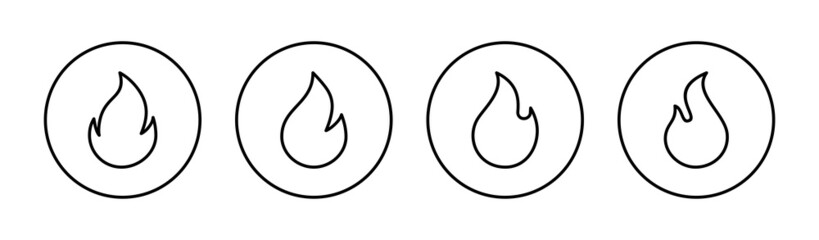 Obraz na płótnie Canvas Fire icons set. fire sign and symbol