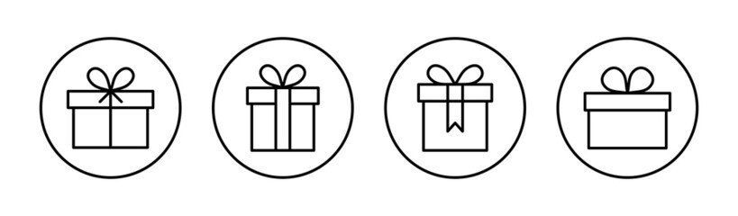 Gift icons set. gift sign and symbol. birthday gift