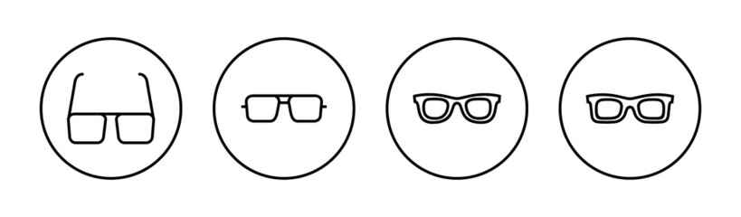 Glasses icons set. Glasses sign and symbol