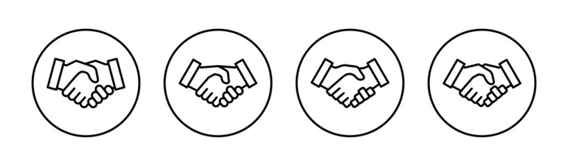 Handshake icons set. business handshake sign and symbol. contact agreement