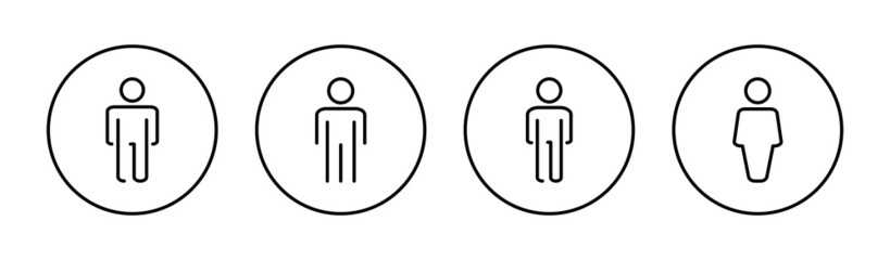 Man icons set. male sign and symbol. human symbol