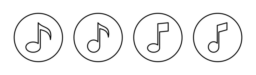 Music icons set. note music sign and symbol