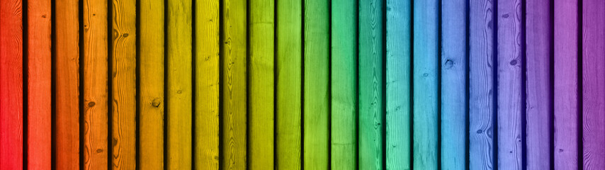 old rustic wooden wall table floor texture - wood background panorama banner long, rainbow painting...