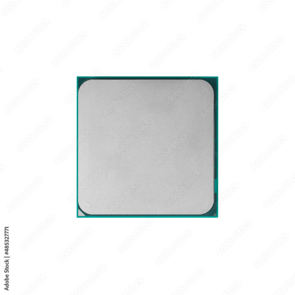 Poster processor for a computer, a spare part for a computer, on a white background in isolation