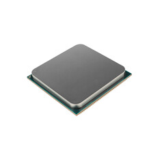 processor for a computer, a spare part for a computer, on a white background in isolation