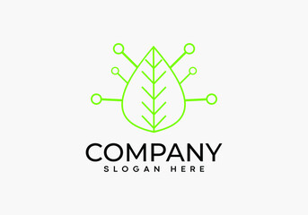 Green Technology logo designs concept vector, Leaf technology logo, leaf Logo