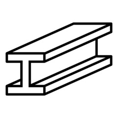 ngi1321 NewGraphicIcon ngi - german: Formstahl Träger - Breitflanschträger - Stahlträger - Doppel T-Träger . Doppel T . english: steel beam product . black metal girder . g1