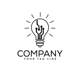 Logo Template With Light Bulb Icon