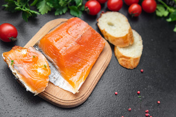 salmon slightly salted ready to eat fresh portion dietary healthy meal food diet still life snack on the table copy space food background rustic top view keto or paleo pescatarian diet