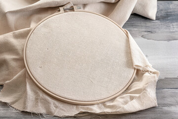 The embroidery hoop with canvas isolated © welcomeinside