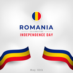 Happy Romania Independence Day May 10th Celebration Vector Design Illustration. Template for Poster, Banner, Advertising, Greeting Card or Print Design Element