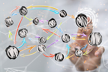 Obraz premium Abstract technology group and data 3d