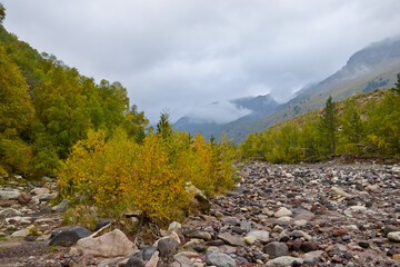 Fototapeta na wymiar Caucasus Mountains in September
