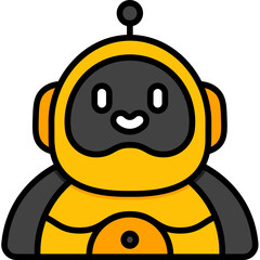 robot filled outline icon