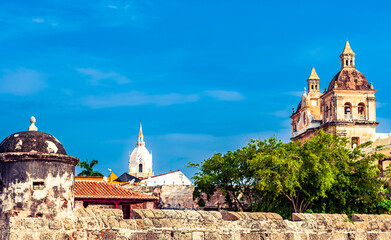 Church and mediaeval city walls of Cartagena, Colombia