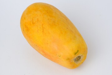 yellow ripe papaya isolated on white background
